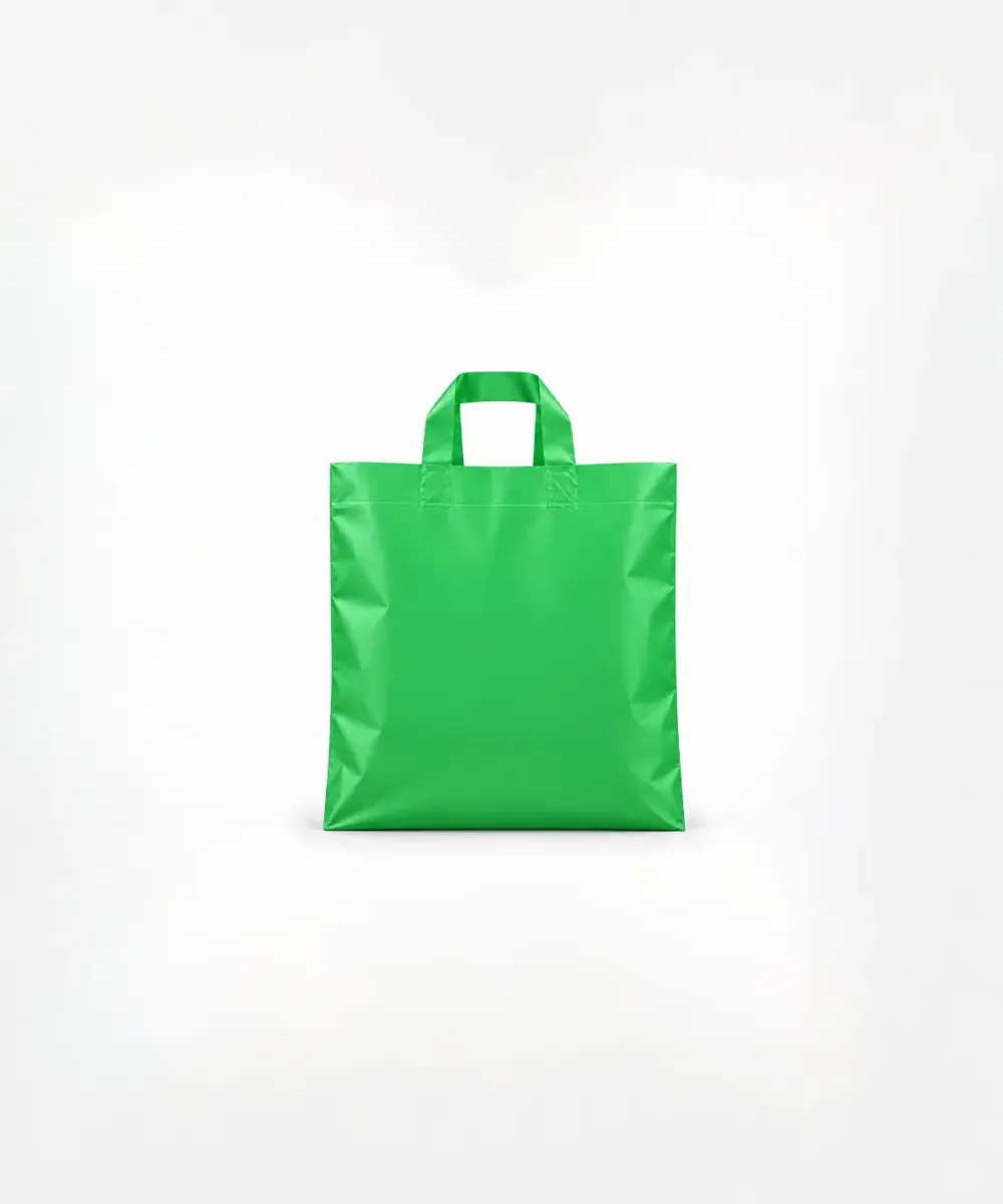 Sacola de Plástico Alça Fita · Verde Limão Fosco · sem impressão